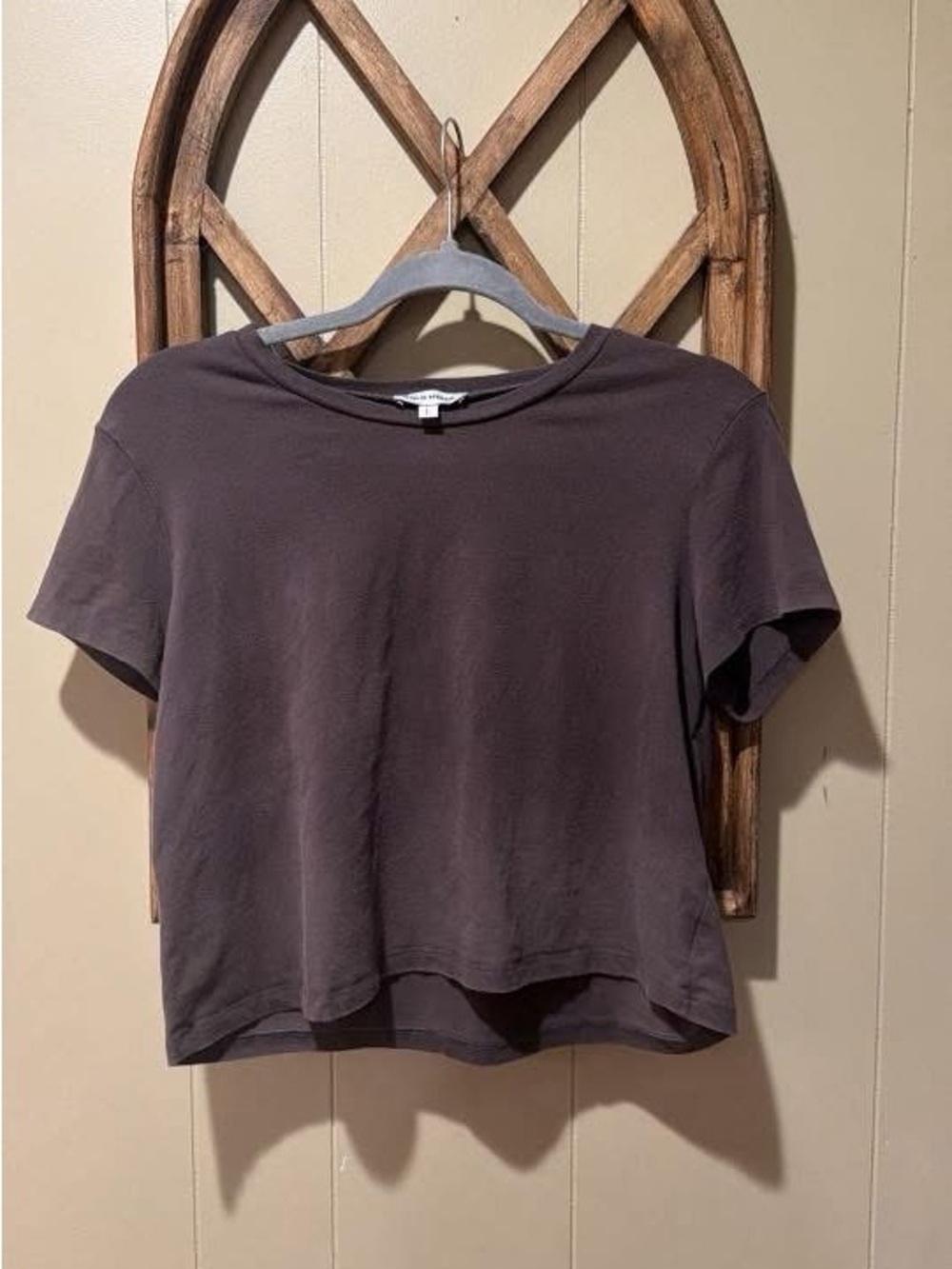 Boxy Crewneck Short Sleeve Tee in Dark Brown